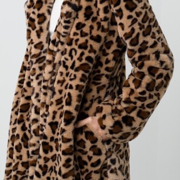 Leopard Print Faux Fur Coat - Picture 4 of 4